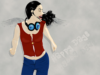 Happy Days, wings, destort, vector HD wallpaper