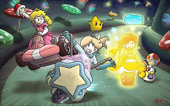 princess peach mario kart princess daisy princess rosalina HD wallpaper