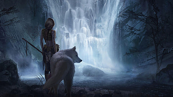 Wolf Girl , wolf, artist, artwork, digital-art HD wallpaper