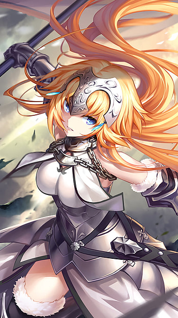 Jeanne d'Arc (Fate Series), Saber (Fate Series), weapon, sword, blue eyes, armor, long hair, Fate/Stay Night, Anime, Fate/Grand Order HD phone wallpaper
