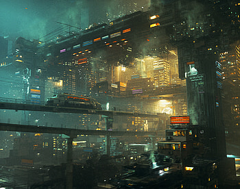 Monorail Scifi City Cg Art, scifi, artist, artwork, digital-art, deviantart HD wallpaper