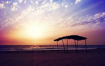 Beach Sunset Nature, nature, beach, sunset HD wallpaper