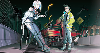 Lucy & David, David (Cyberpunk: Edgerunners), Lucy (Cyberpunk: Edgerunners), Anime, Cyberpunk: Edgerunners HD wallpaper
