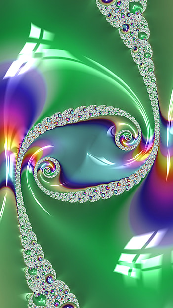 Fractal Art for your Smart or Tablet, green, CGI, psychedelic, trippy, Abstract, fractal, abstract green HD phone wallpaper