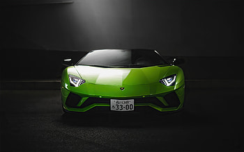 Green Lamborghini Aventador S Roadster, 2021 HD wallpaper
