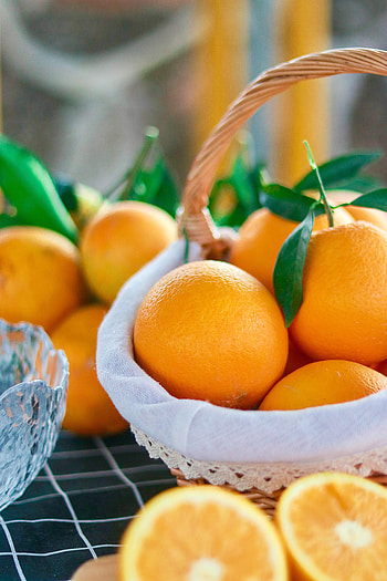 Fruits, Food, Oranges, Citrus, Basket HD phone wallpaper