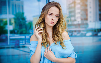 Blonde and pretty, woman model HD wallpaper