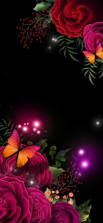 Butterfly, red, pink HD phone wallpaper