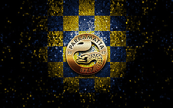 Parramatta Eels, glitter logo, NRL, blue yellow checkered background, rugby, australian rugby club, Parramatta Eels logo, mosaic art, National Rugby League HD wallpaper