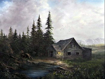 Creepy Cabin, Abstract, graphy, Cabin, Trees, Clouds, Creepy HD wallpaper