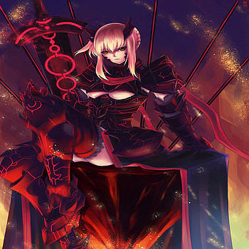 nice, sexy, sword, warrior, red HD wallpaper