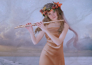 Music, paint, girl, beauty HD wallpaper