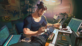 Hanzo Overwatch scifi arm fixing, Laptop HD wallpaper