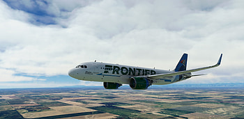 Frontier Airlines, Scenic flight, Captivating skies, Travel inspiration HD wallpaper