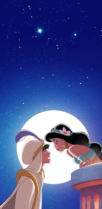 Aladdin & Jasmine, Disney movie art, Disney princess HD phone wallpaper