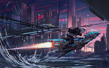 Afterburner , scifi, artist, artwork, digital-art, artstation HD wallpaper