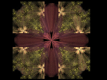 Gift box, burgundy, abstract, green, fractal, cream HD wallpaper