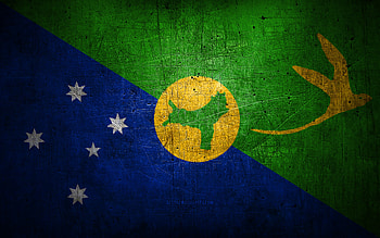 Christmas Island metal flag, grunge art, asian countries, Day of Christmas Island, national symbols, Christmas Island flag, metal flags, Flag of Christmas Island, Asia, Christmas Island HD wallpaper