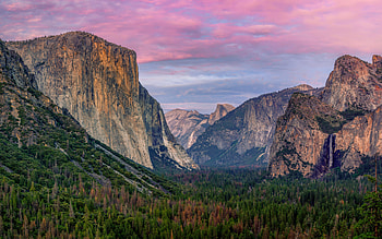 Yosemite National Park, sunset, valley, mountains, cliffs, California, America, USA, beautiful nature, R, american landmarks HD wallpaper