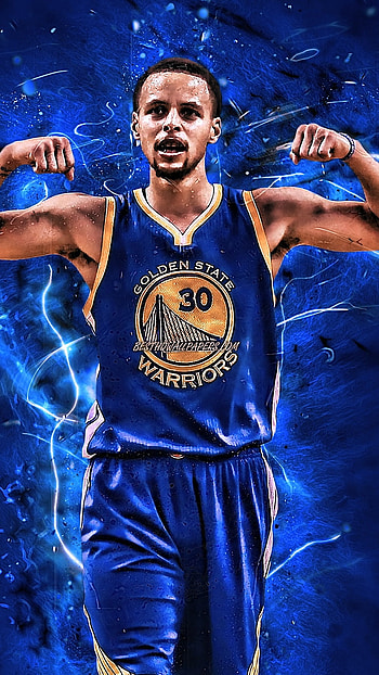Steph Curry, Blue Background HD phone wallpaper