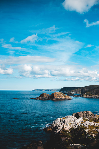 Nature, Sky, Sea, Clouds, Rocks, Horizon HD phone wallpaper