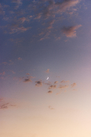 Nature, Sky, Twilight, Clouds, Moon, Dusk HD phone wallpaper
