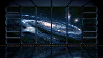 Galactic Gears, Galaxies, ObservationDeck, Space, Sci-Fi HD wallpaper
