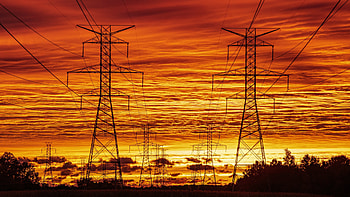 Sunset over Power Lines, power, graphy, lines, sunset HD wallpaper