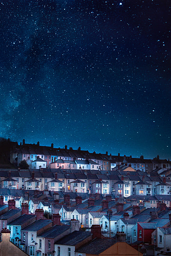 Cities, Sky, Night, Architecture, Building, Starry Sky HD phone wallpaper