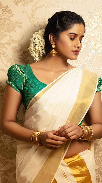 Aathirai, tamil actress, saree lover HD phone wallpaper