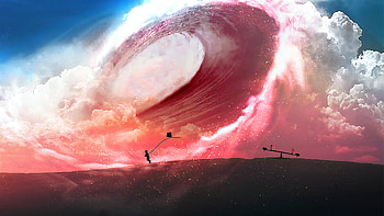 Flowing With Waves, artist, artwork, digital-art, deviantart HD wallpaper