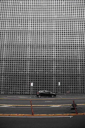 Architecture, Building, Miscellanea, Miscellaneous, Road, Car, Machine, Grey, Facade HD phone wallpaper