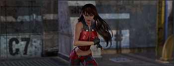 Woman, action, 3d, red HD wallpaper