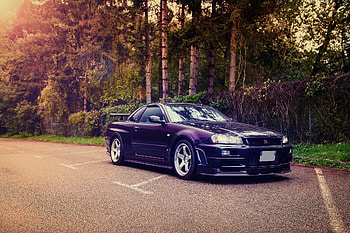 Nissan Skyline R34, backgrounds, R34 , Automotive beauty HD wallpaper