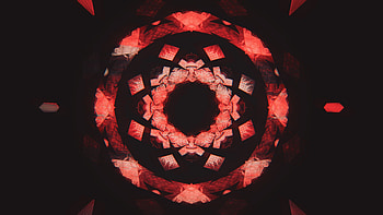 Fractal, pattern, mandala, red, glitch art HD wallpaper