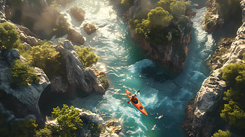 Tropical nature Kayaking, kayaking, river, nature, tropical HD wallpaper