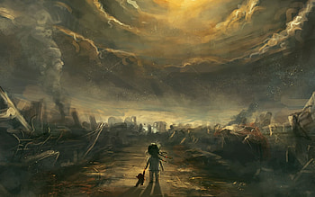 Post-apocalyptic artwork, Artistic , backgrounds, Creative depiction HD wallpaper