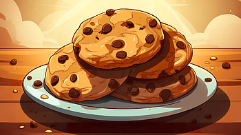 Chocolate Chip Cookies Illustration, Chocolate Chip Cookie, food, cookie HD wallpaper