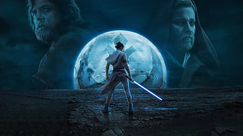 Obi-Wan Kenobi and Rey, Luke Skywalker HD wallpaper