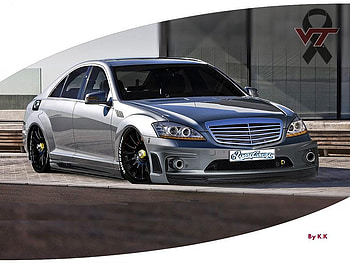 Mercedes S Class Sport, chrome, virtualtuning, mercedes s class, by kk HD wallpaper