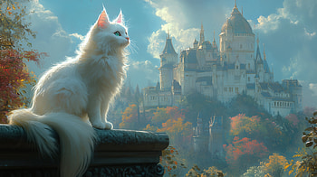 Cat - Castle, cat, AI Art HD wallpaper