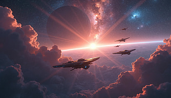Sci Fi, space, spaceship, cloudscape HD wallpaper