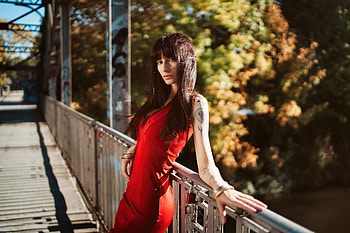 Girl Portrait Tattoo On Arm , girls, model, tattoo HD wallpaper