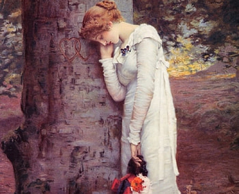 Sadness Remains, art, painting, woman, trunk HD wallpaper