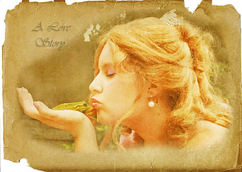 A love story, kiss, girl, frog, love HD wallpaper
