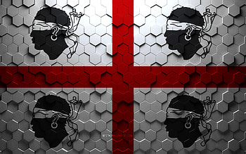 Flag of Sardinia, honeycomb art, Sardinia hexagons flag, Sardinia, 3d hexagons art, Sardinia flag HD wallpaper