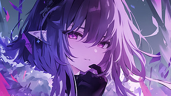of Castorice from Honkai: Star Rail in Stunning Purple Anime Style, video game, Honkai: Star Rail, Castorice (Honkai: Star Rail), purple anime HD wallpaper