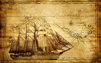 Ship, Pirate, Fantasy, Map HD wallpaper