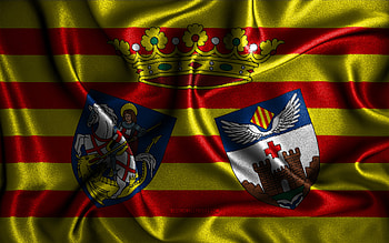 Alcoy flag, , silk wavy flags, spanish cities, Day of Alcoy, Flag of Alcoy, fabric flags, 3D art, Alcoy, cities of Spain, Alcoy 3D flag HD wallpaper