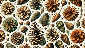 Pine Cone Paradise, pine cone, pinecones, nature, botanical, illustration HD wallpaper